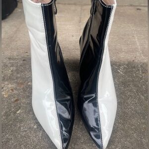 Nasty Gal 2 Toned Half Black Half White Women’s Ankle Boots